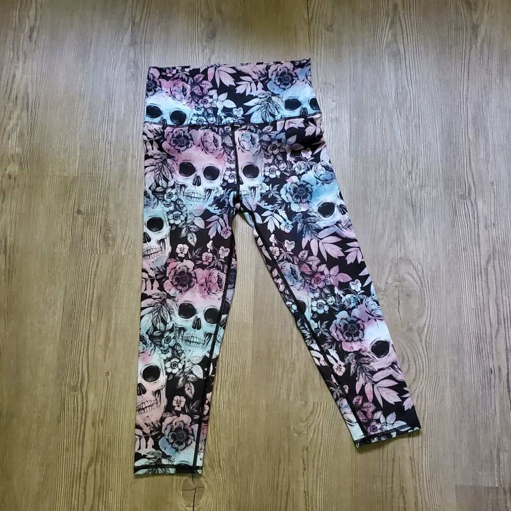 Revolution Multicolor Floral Skull Leggings